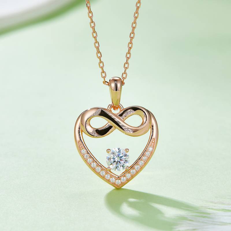 圆底无限的爱PendantS925银Moissanite厘石D级0.6ct